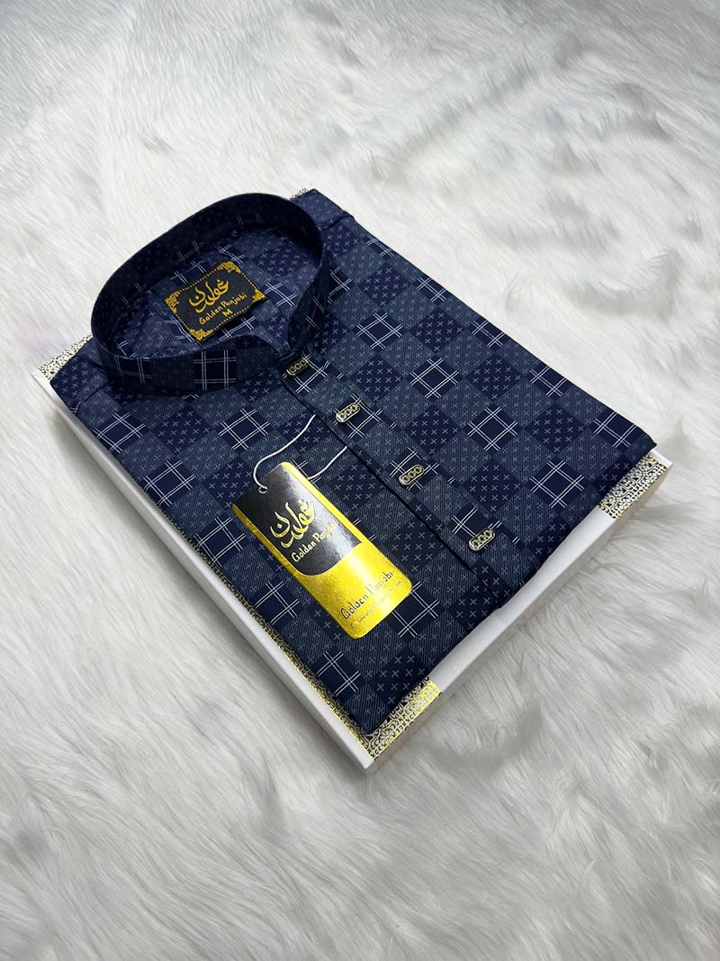 Navy Blue and White